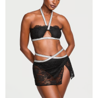 Комплект Shine Strap Halter Bralette & Mini Skirt Set Black