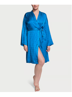 Сатиновий халат Icon Satin Midi Robe Blue