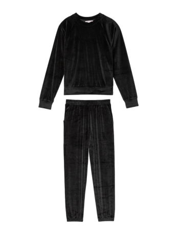 Спортивный костюм Velour Ribbed Crewneck Set Deep Black