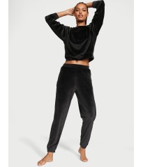 Спортивный костюм Velour Ribbed Crewneck Set Deep Black