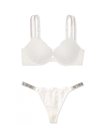 Комплект білизни Double Shine Strap Lace Push-Up Bra Coconut White