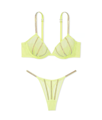 Комплект белья Sheer Shine Low-Cut Demi Bra Set Citron Glow