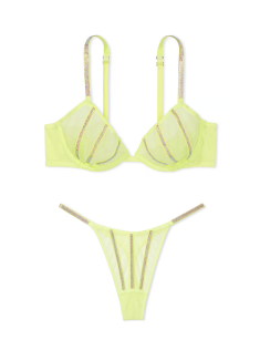 Комплект білизни Sheer Shine Low-Cut Demi Bra Set Citron Glow