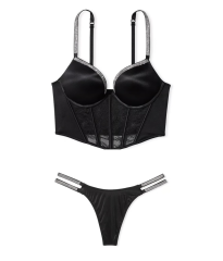 Комплект белья Bombshell Add-2-Cups Shine Strap Push-Up Corset Top Thong Set