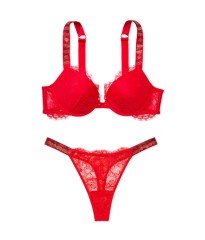 Комплект білизни Shine Strap Lace Push-Up Bra Set Cherry Red