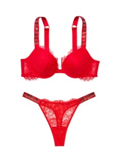 Комплект білизни Shine Strap Lace Push-Up Bra Set Cherry Red