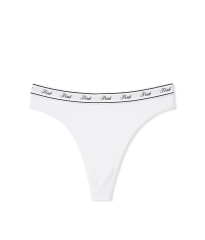 Трусики Logo Cotton High-Waist Thong Panty Optic White