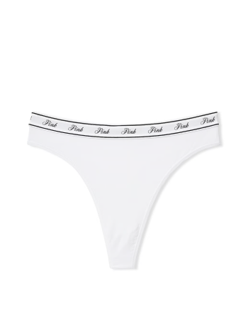 Трусики Logo Cotton High-Waist Thong Panty Optic White