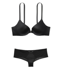 Комплект белья So Obsessed by VS Push-up Black Bra Cheeky Set