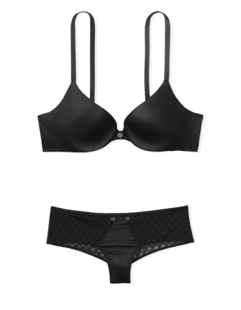 Комплект белья So Obsessed by VS Push-up Black Bra Cheeky Set