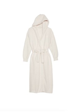 Халат Chenille Hooded Long Robe White Coral