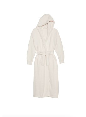 Халат Chenille Hooded Long Robe White Coral