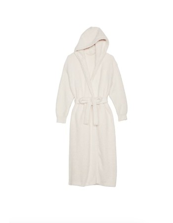 Халат Chenille Hooded Long Robe White Coral