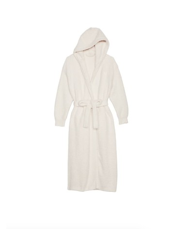 Халат Chenille Hooded Long Robe White Coral