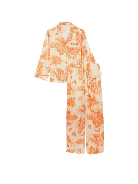 Пижама Satin Long Pajama Set Floral Print