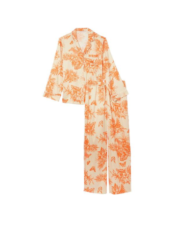 Піжама Satin Long Pajama Set Floral Print
