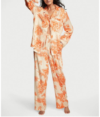 Пижама Satin Long Pajama Set Floral Print