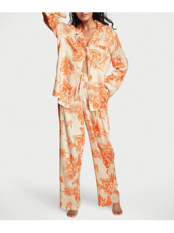 Піжама Satin Long Pajama Set Floral Print