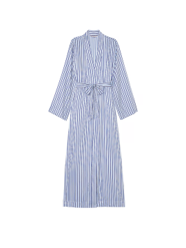 Халат Satin Long Robe Blue Crescent Stripes