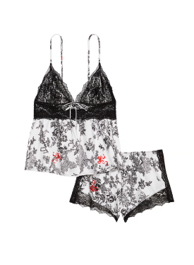 Пижама Stretch Lace & Satin Cami Set Porcelain Toile