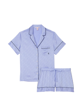 Пижама Satin Short Pajama Set Blue Crescent