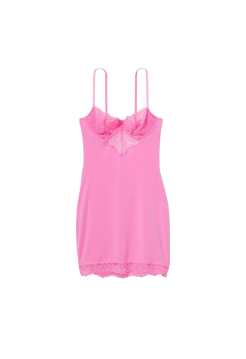 Пеньюар Modal & Lace Cupped Mini Slip Dress Pink