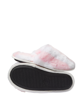 Домашние тапочки Closed-Toe Faux Fur Slippers Stripe
