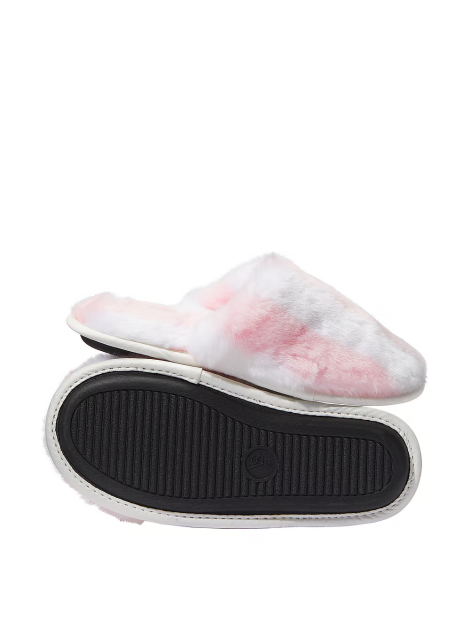 Домашние тапочки Closed-Toe Faux Fur Slippers Stripe