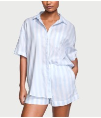 Піжама Modal-Cotton Short Pajama Set Blue Crescent Stripe