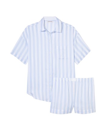 Пижама Modal-Cotton Short Pajama Set Blue Crescent Stripe 