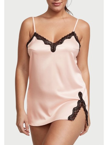 Пеньюар Tease Satin Lace-Trim Mini Slip Purest Pink