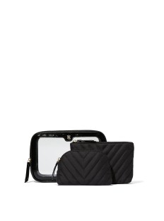 Косметичка 3-Piece Makeup Bag Black logo VS