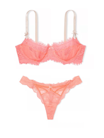 Комплект білизни Wicked Lace Unlined Balconette Bra Set Neon Nectar