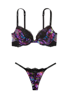 Комплект білизни Shine Strap Lace Push-Up Bra Thong Moody Floral