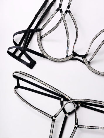 Комплект білизни Shine Strappy Open-Cup Triangle Bra Set