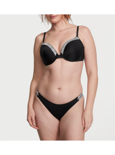Купальник Very Sexy Shine-Trim Push-Up Bikini Top Brazilian Bikini Bottom Black