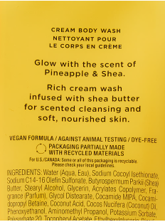 Крем-гель для душу Pineapple & Shea Natural Beauty Cream Body Wash