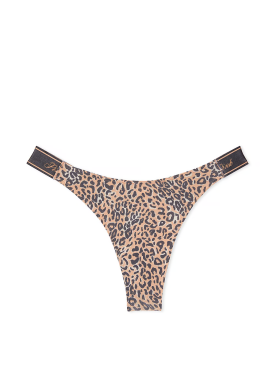 Трусики Logo Cotton High-Leg Thong Panty Praline Leopard Print PINK
