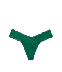 Трусики Lace-Waist Cotton Thong Panty Green