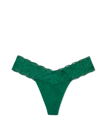 Трусики Lace-Waist Cotton Thong Panty Green