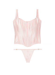 Комплект The Classic Silk Corset Set Pink