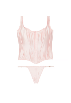 Комплект The Classic Silk Corset Set Pink