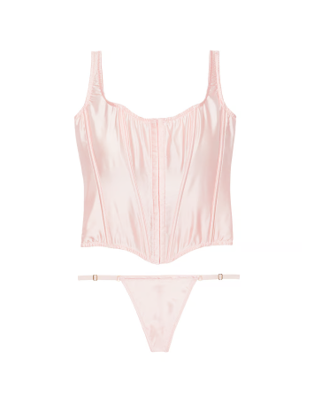 Комплект The Classic Silk Corset Set Pink