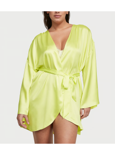 Сатиновий халат Bride Embellished Satin Short Robe Citron Glow