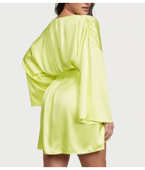 Сатиновый халат Bride Embellished Satin Short Robe Citron Glow