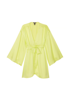 Сатиновий халат Bride Embellished Satin Short Robe Citron Glow