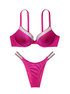 Купальник Shine-Trim Push-Up Bikini Top Brazilian Bikini Bottom Berry Blush