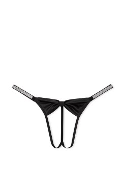 Трусики Shine Bow Satin Crotchless V-String Panty