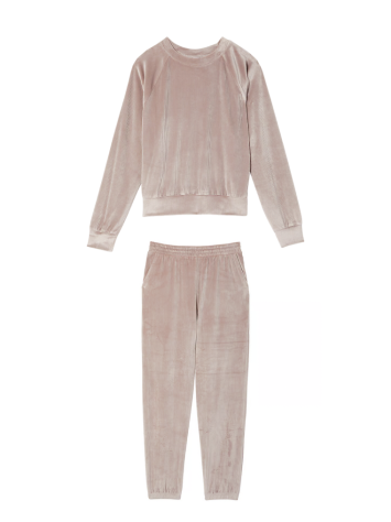 Спортивний костюм Velour Ribbed Crewneck Set Candlelight Rose