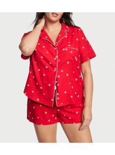 Піжама Flannel Short Pajama Set Lipstick Snowflakes